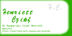 henriett czipf business card